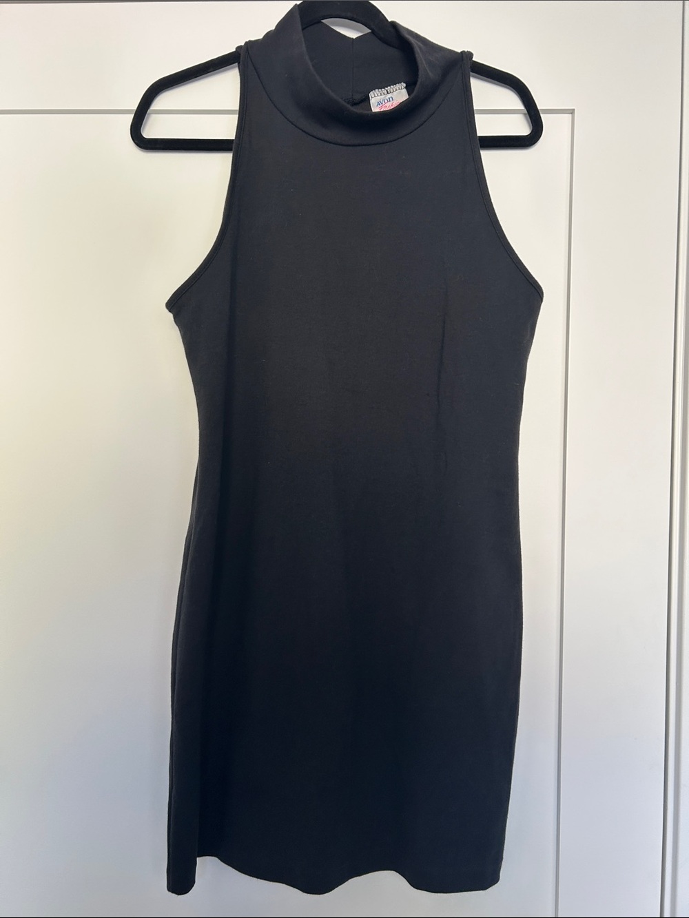Avon Black Sleeveless Mock Neck Mini Tank Dress ~L